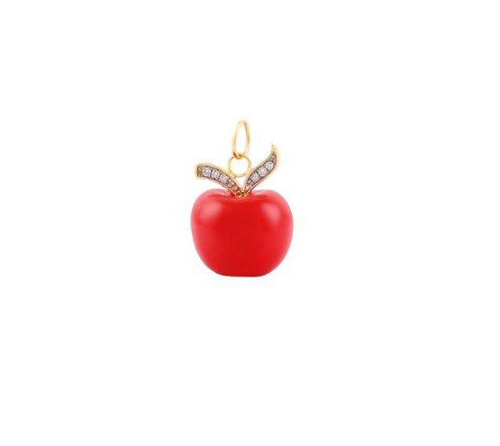Red Enameled Apple Charm