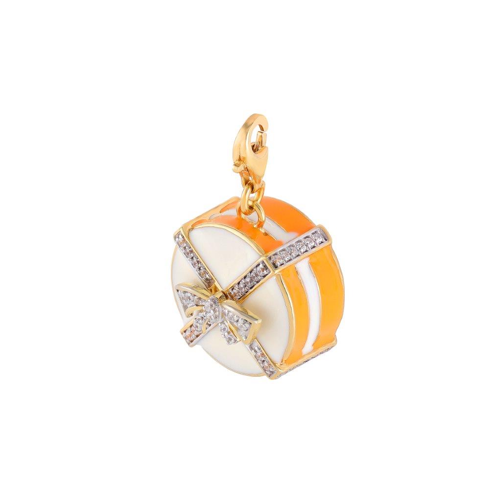 Round Gift Box Charm Pendant – A Symbol of Celebration & Elegance