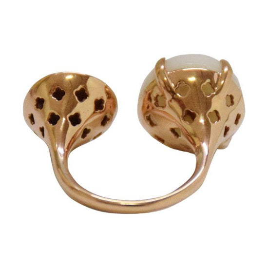 14ct Pink Gold White Coral Ring