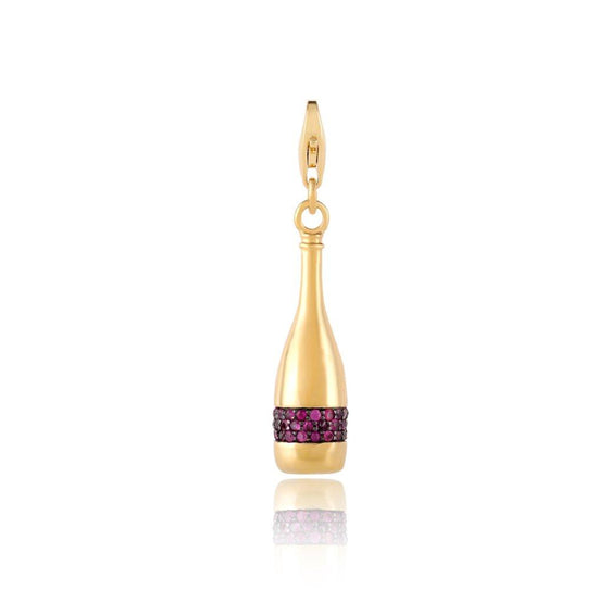 14kt Yellow Gold Champagne Bottle Charm Pendant